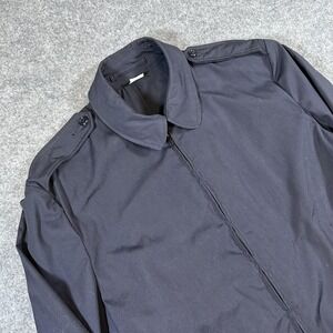 Vintage Military Jacket Mens 40R Blue Poplin Lightweight Full Zip Epaulettes 80s